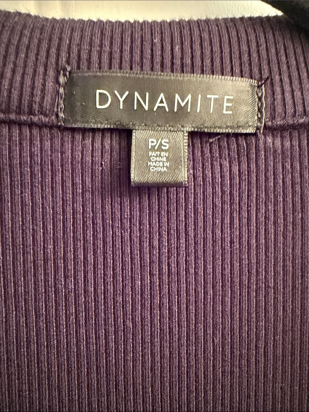 Dynamite Black Ribbed Button-Front Long Sleeve Collared Top - Picture 3 of 3